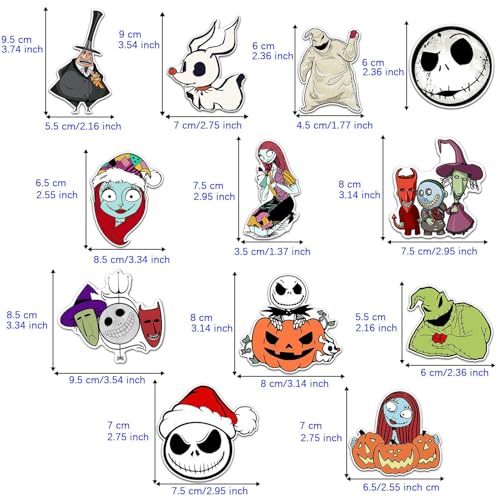 Imanes decorativos Christmas Horror Skellington 12 piezas miniatura 2