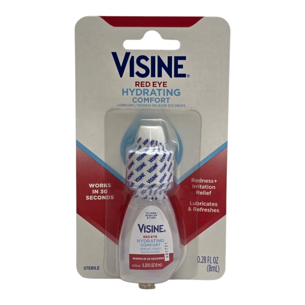Brite Innovations Visne Red Eye Comfort Redness Relief Eye Drops to Help Relieve Red Eyes Due to Minor