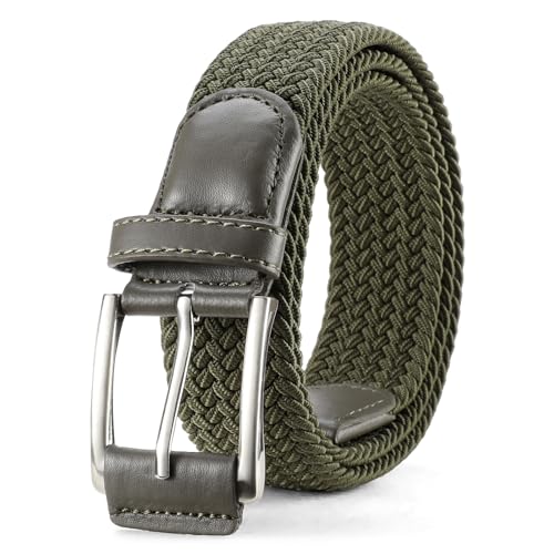 GAEKEAO Elastic Braided Stretch Belts for Men 1 3/8