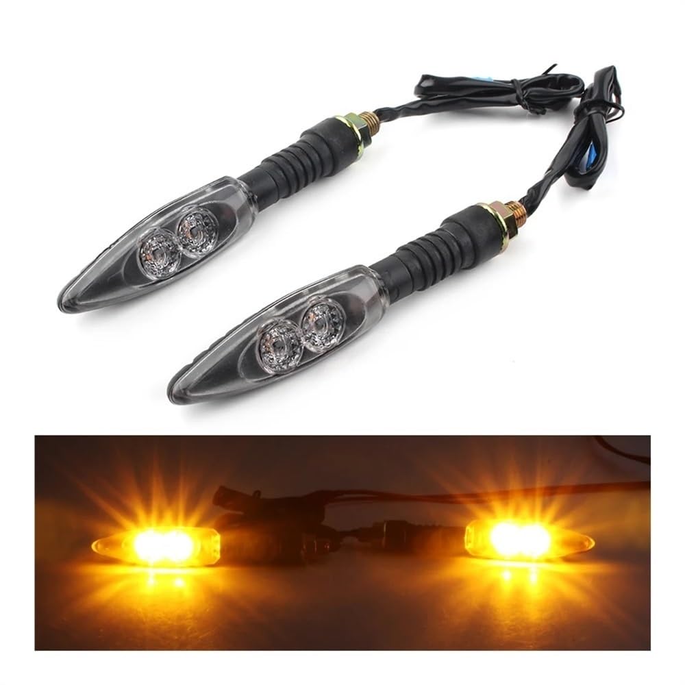 Genérico Intermitentes delanteros de motocicleta 1 par de flechas de para giro para luces de señal de motocicleta para giro de 12V para lámpara de señales Universal para Harley para Yamaha