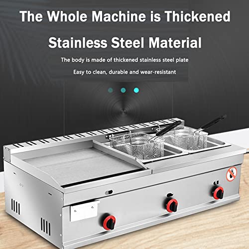 Gas-Fritteuse Arbeitsplatten-Profi-Fritteuse mit Großem Fassungsvermögen, Edelstahl-Arbeitsplatte, Propan-LPG Kann Verwendet Werden, für Pommes Frites Home Kitchen Restaurant,Style8 – Bild 6