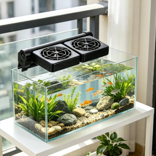 Kichvoe Ventilateur de Refroidissement D’Aquarium à Deux Têtes, 2x1,9 W – vue 9