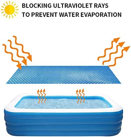 Solar Pool Cover Rectangle, Swimming Pool Covers For Above Ground Pools, Thermal Cover Hot Tub Round Insulated, Pool Cover Thermal Heater Dust Cover For Garden Inflatable Paddling Pool (120 * 200CM)
