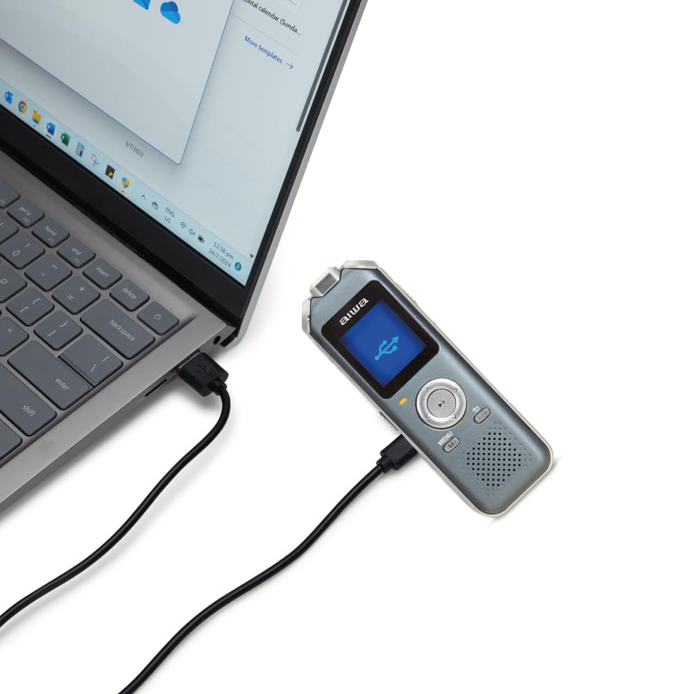 AIWA DVR-M700 Digital Voice Recorder with earphones connected