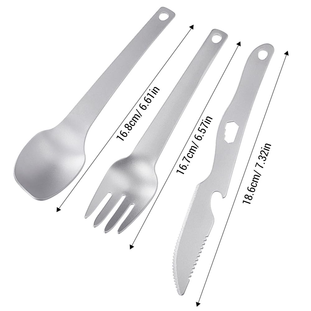 YUYTE Camping Besteck Set aus Edelstahl mit Messer, Gabel & Löffel – leicht, kompakt & rostfrei für Wandern, Grillen, Angeln & Rucksackreisen