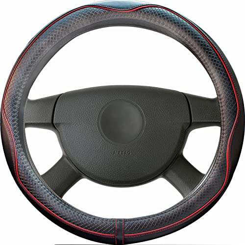 Universal 38CM Auto Schwarz PU Leder Lenkradabdeckung