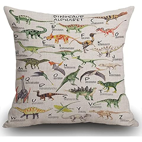 Smooffly Double-Sided Watercolour Dinosaur Cushion Cover Cover