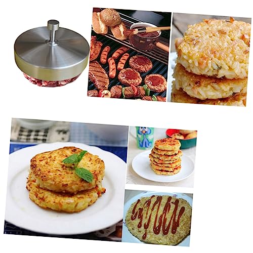 Mikikit Stainless Steel Round Meat Press for Burgers Durable Grill Tool Non Stick Surface for Easy Cleanup Design for Shaping Patties