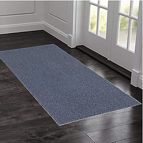 Image of PVC Cushion Rectangular Foot Mat Dirt Rub Thick Mesh Main Entrance Doormat with Anti-Slip Rubber Backing Home Bedroom Bathroom Offices Restaurants Shops (2X10 Feet Grey).