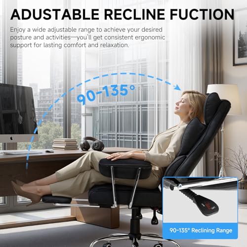 Image of GTPLAYER Gaming Chair,Office Chair with Pocket Spring Lumbar Support, Ergonomic Comfortable Wide Office Desk Computer Chair with Outward Fixed Soft Armrests and Footrest (Fabric, BlackGray)