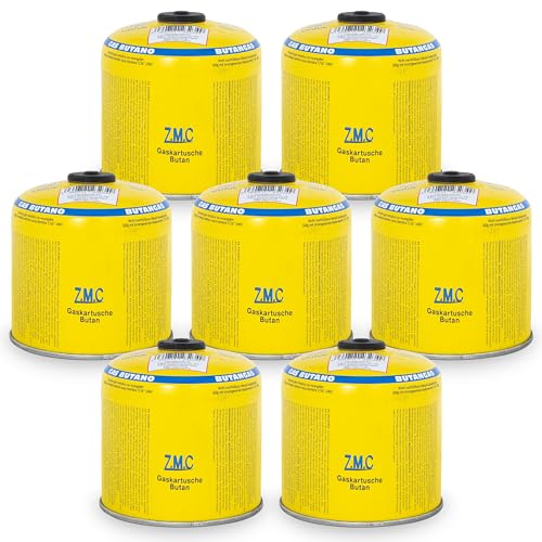 Z.M.C 7 cartucce di gas da 500 g, gas propano/butano 990 ml, cartuccia gas EN417, filettatura europea, filettatura a vite, cartuccia a vite per bruciatori di erbacce, bomboletta di gas universale con