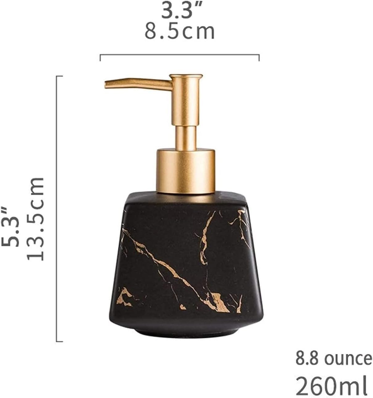 Lotion Soap Dispensers Bottles Bathroom Kitchen Ceramic Dispenser Refill Bath with Unique Texture 8.8oz