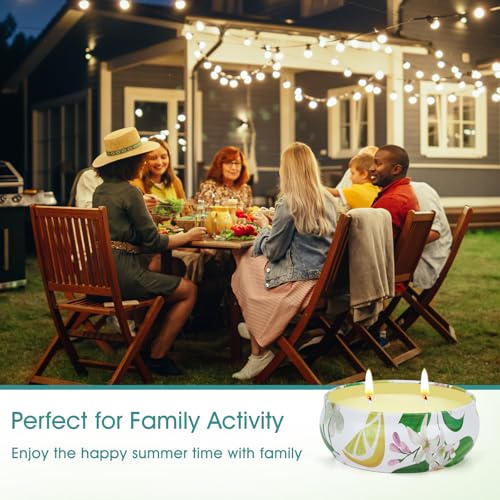 Citronella Candles Outdoor, 4 Pack Soy Wax Lemongrass Candles, Decorative Jar Scented Candle for Patio Garden Backyard Camping Summer, 240 Hours Burning Time by SUPERSUN - Image 6