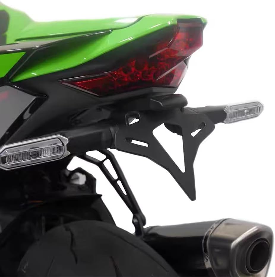 FOR ZX-6R zx6r 2025 2024 Accessories Short tail license plate frame with LED light Motorcycle license plate frame tail combination light All-in-one license plate frame light