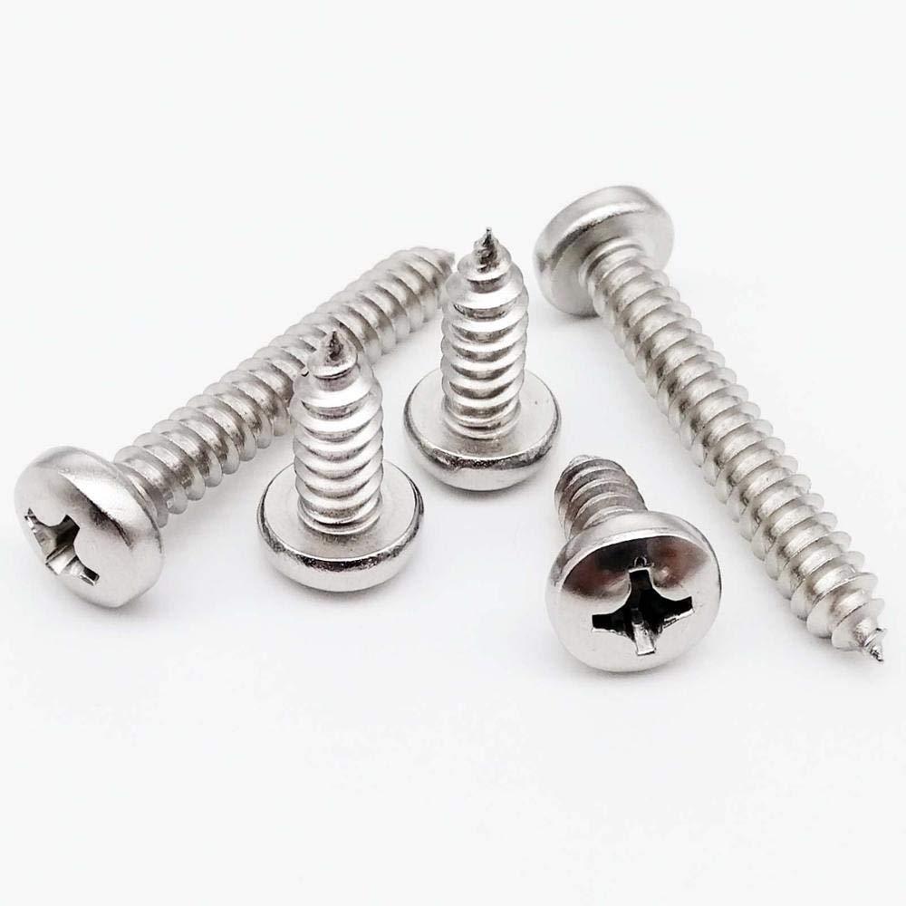 10/50pcs Screws M3.5 M3.9 M4.2 M4.8 M5.5 M6.3 A2-70 Screws 304 Stainless Steel Cross Pan Round Head Self Tapping Furniture Wood Screw Screws (Color : 70mm, Size : M4.2 50pcs)