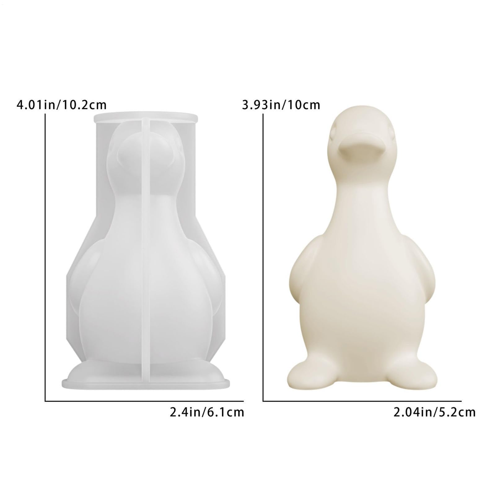 Silikonowe formy do świec, wszechstronne rozwiązanie rzemieślnicze, 6,1 x 10,2 cm, forma do świec 3D, silikonowa forma do kaczki, odporna na ciepło, dla studentów, rodziny, dorosłych, mężczyzn