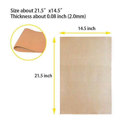 Image of Unikstep, Rubber Sheet, 21.5 inchx14.5 inch, Thick 0.08 inch, for Shoe Sole Heel Repair, Furniture Pad, Vibration Reduce, DIY Gasket Seal Pad, Floor Anti Slip Cushion (Khaki Color T Pattern)
