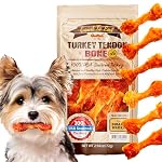 Gootoe Turkey Tendon Canine Treats – 100% USA-Sourced, Pure Snack, Premium Coaching Chews, Hypoallergenic, Reseal Worth Luggage, Measurement for Small Canines, Bone (Small) 6 Unit/Pack