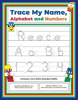 Trace My Name, Alphabet, and Numbers Workbook for Reece: Letter and Number Tracing with Arrow Guides and Start Dots