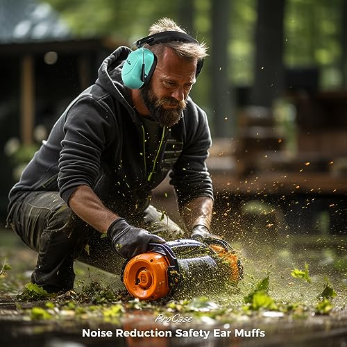 Image of ProCase NRR 28dB Noise Reduction Ear Muffs, Foldable Adjustable Passive Noise Cancelling Headphones for Adults Kids Autism, Hearing Protection for Shooting, Construction, Mowing, Studying -Teal