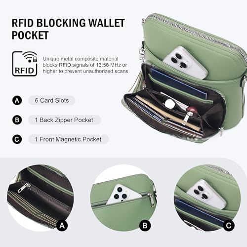 Crossbody Purse for Women,Lightweight Medium Crossbody Bag Soft Leather Women's Shoulder Handbags with Tassel3