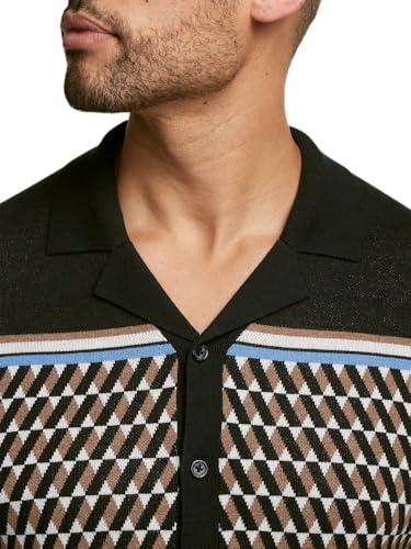 Paul Fredrick Men's Cotton Button Front Camp Collar Sweater3