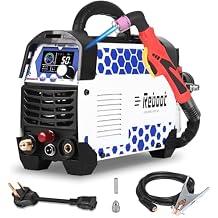 Reboot Plasma Cutter, 2025 Upgraded 60Amps Cutter Machine with 120/240V Dual Voltage DC Inverter IGBT 1/2 Inch Clean Cut, 4/5 inch Maximum Cut, Mesh Cutting, Rust Removal