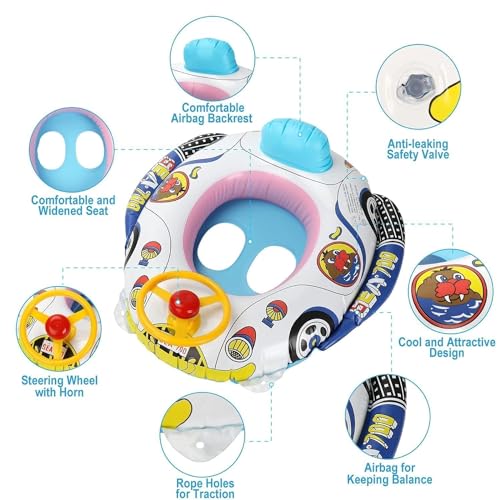 Image of Swim Ring for Kids Inflatable Swimming Pool Tube for 1-5 Years Baby Girl Boys Inflatable Swimming Safety Tube (Swimming Ring)