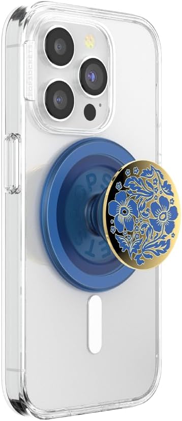 Phone Grip Compatible with MagSafe, Phone Holder, Wireless Charging Compatible - Lace Blue Vermeer