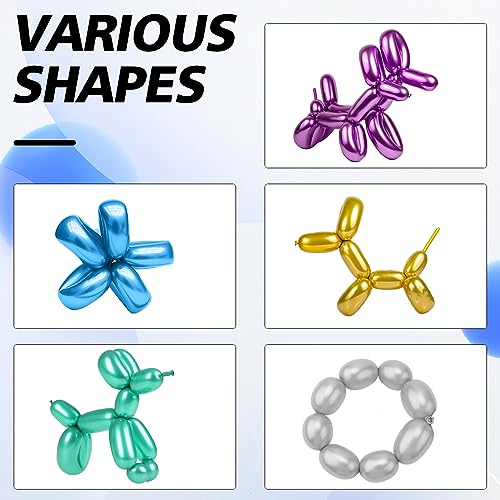 Image of Metallic 260 Balloons - Long Balloons for Arch & Animals, Mix Colors, Kit Includes 50pcs