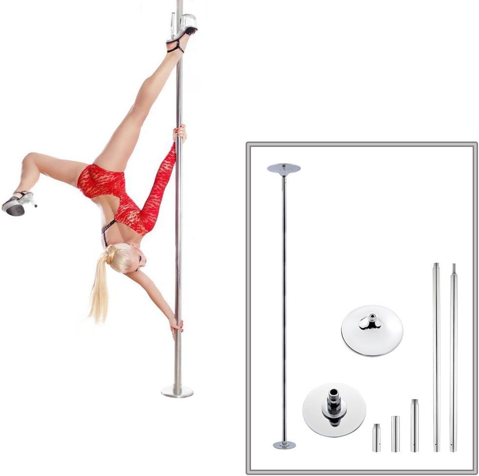 Rovate® Professional Chrome Pole Dancing Pole Dance Pole Adjustable Height Exercise Jogging Diameter 45 mm Disco Club Height 2235 ~ 2745 mm