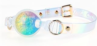 Mordaza de silicona con bola de cristal incorporada,juguete sexual erótico,mordaza para pareja,juego para adultos,mordaza con boca abierta,BDSM,bondage,color blanco,talla L