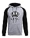 Pareja Sudaderas con Capucha Mujeres y Hombres King & Queen Corona Impresión...