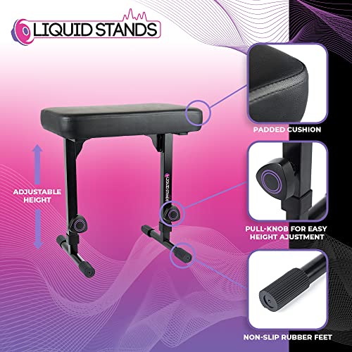 Liquid Stands Piano Bench Adjustable Stool – Music Keyboard Bench Seat For Piano Keyboard Stand With Black Padded Cushion For Musicians Piano Stool Chair (Pu Leather) #TOP2