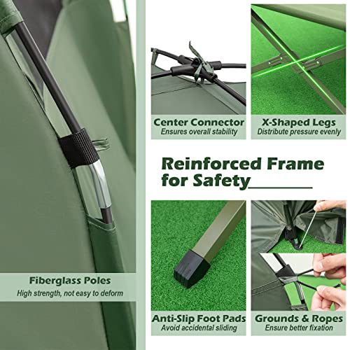 Tangkula 5-In-1 Tent Cot, 2 Person Camping Tent Combo With Awning, Air Mattress, Sleeping Bag, Air Pillow, Camping Cot, Elevated Single Cot Tent With Carrying Bag For Outdoor Hiking, Picnic, Travel #TOP7