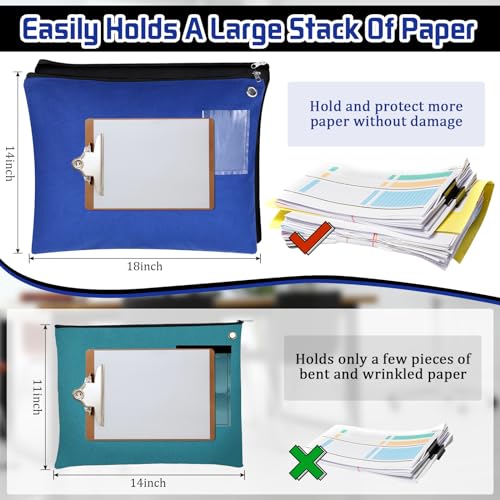 Humyoun 2 Pcs Interoffice Mailer Canvas Transit Sack Zipper Bag 18" x 14" Large Zipper Pouch with Grommet Interoffice Mail Bag (Black,Blue) by Humyoun - Image 4