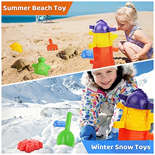 GOOLY Beach Sand Toys Set for Kids 27 Piece, Sand Castle Molds Kit with Mesh Bag, Animal Molds with Sifter, Shovel, Rake, Beach Sandbox Outdoor Castle Sand Toys for Toddlers - Thumbnail 2