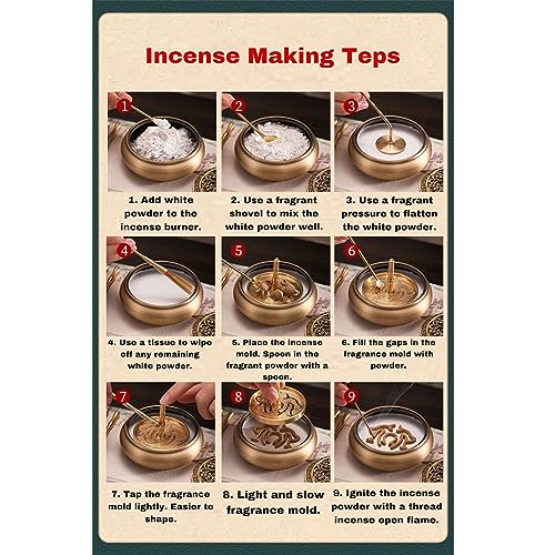 XINGZUAN Powder Incense Making Kit,Chinese Incense Burner Kit,Agarwood Incense Burner Kit,Powder Incense Burner Kit,Incense Burners Set(Incense Kit with Sandalwood Powder) - Thumbnail 6