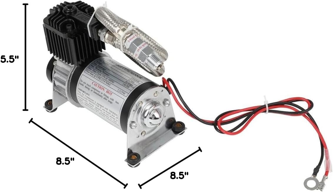 STAYTOP Air Compressor 130 PSI On-board Heavy Duty Air Horn Compressor Kit Replacement for Train Horns Bag Suspension 12V