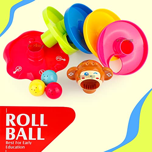 Image of Zest 4 Toyz Ball Drop Tower Toy for Kids Roll Rail Ball Run Stacking Track Toy with 5 Balls Colorful Activity Toy for Toddlers Boys Girls Birthday Gift