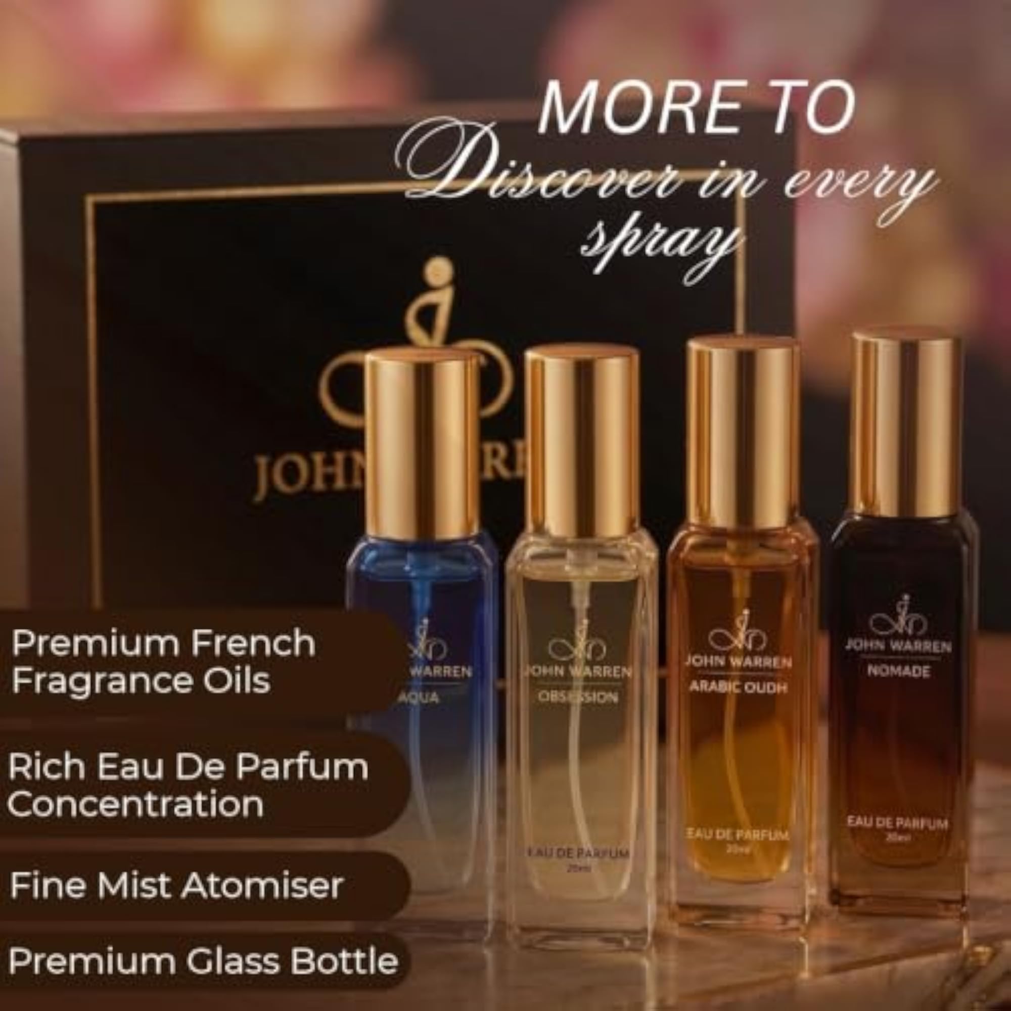 Men's Perfume Gift Set, 4 x 20 ml Eau De Parfum Combo