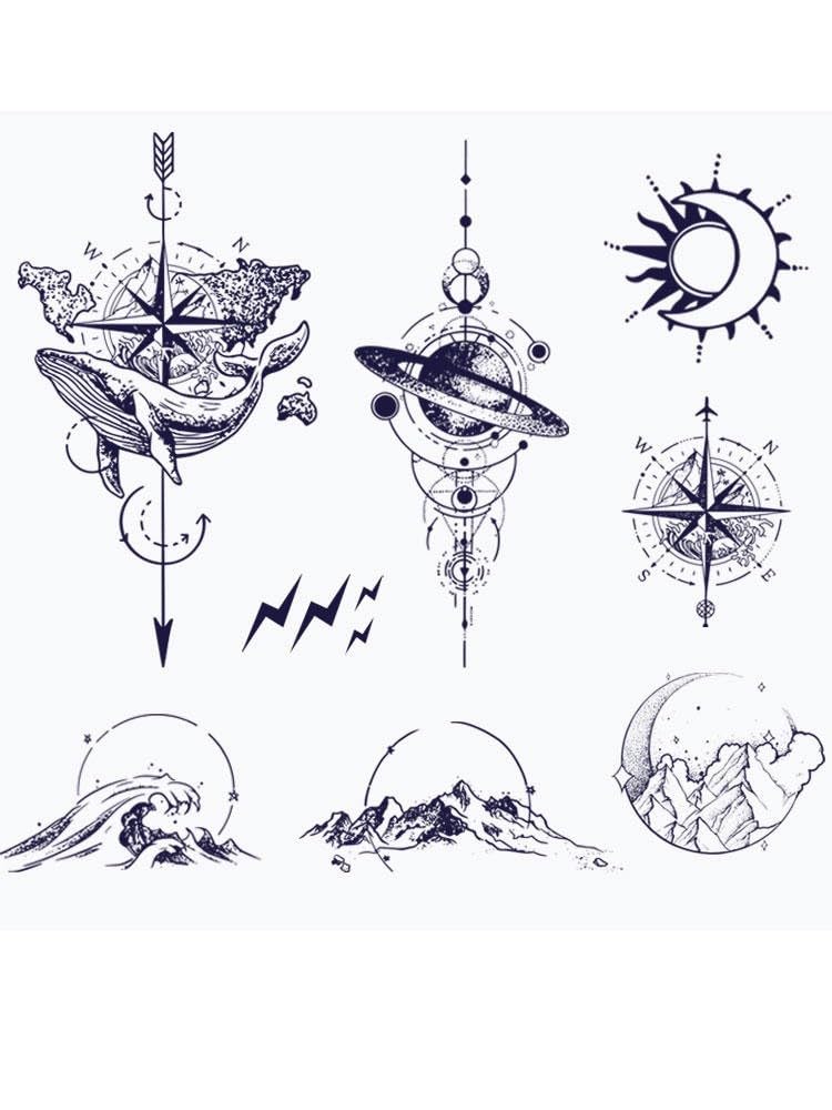 Tatouages Temporaires étoiles - Autocollants étanches, Multicolores, Pour Fête Ou Plage