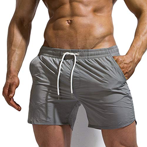 OGOUGUAN 3 Pantaloncini Lunghi A Compressione Uomo – Asciugatura Rapida Con Tasche Per Cellulare, Per Corsa E Sport