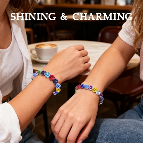 225pcs 10mm Rhinestone Beads for Jewelry Making, 15 Colors Clay Disco Round Ball Sparkly Crystal Diamond Bulk Bead for Bracelets Baseball Necklace Earring Crafting Christmas DIY Decoration