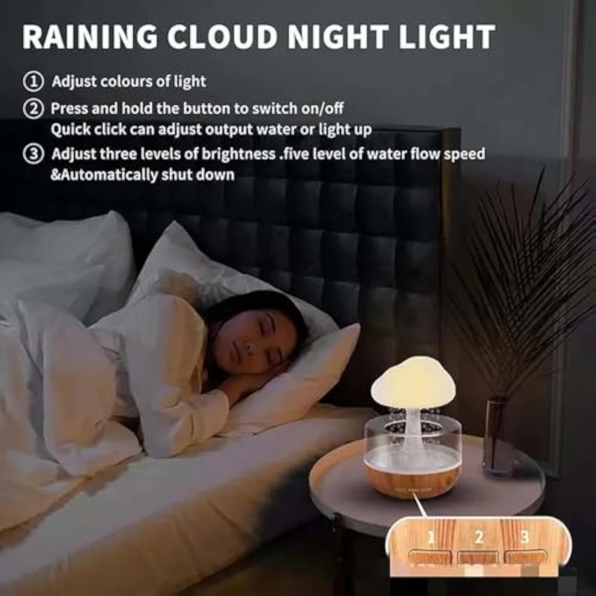 Rain Cloud Essential Diffuser with Calming Night Lights