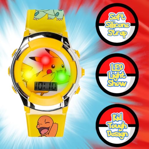 accutime kids pokemon digital lcd quartz watch for boys girls and adults all ages