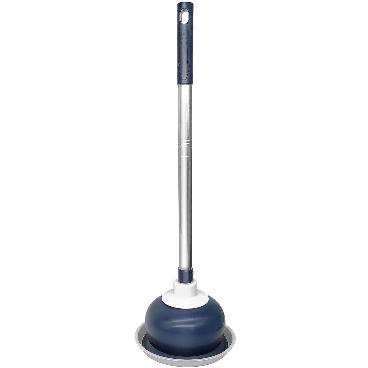 Yur1help Navy Blue Toilet Plunger Unblocker, Heavy Duty Drain Plunger, Rubber Sink Plungers For Unblocking With Holder For Toilets/Bathroom/Bathtub/Kitchen Sink/Shower Drain (Navy Blue)