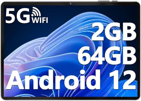 SGIN Android 12 Tablet, 10 Inch Tablets Tab 2GB RAM 64GB ROM, 5000mAh, 1280 * 800 Pixels Display, WiFi only, Dual Camera, Android Tablet for Kids, Tablet PC, Google GMS Certified