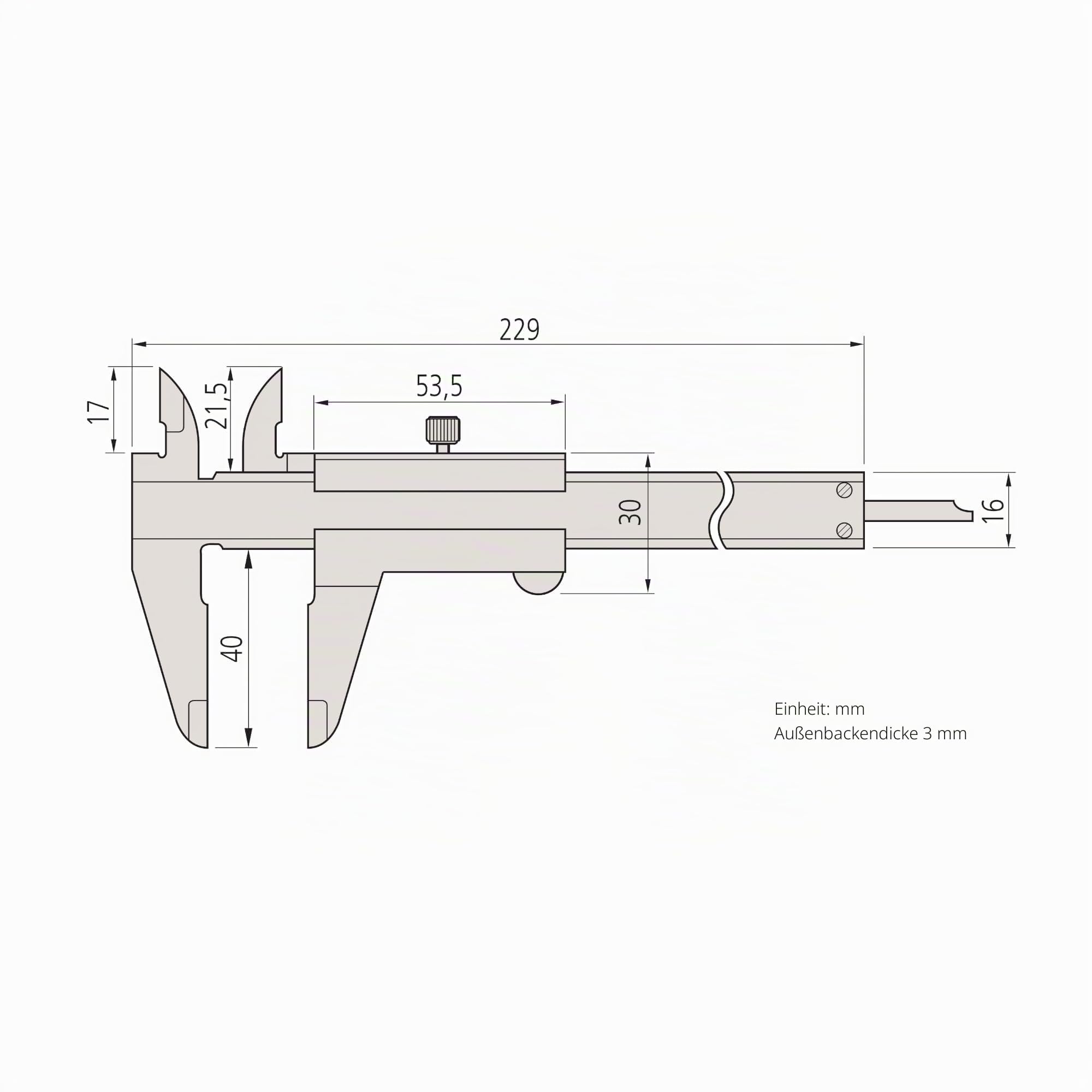 Mitutoyo MIT530-118 Schieblehre, hohe Genauigkeit, Messbereich 0-200 mm (0-8 Zoll)
