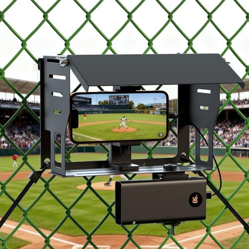 Soporte de valla para iPhone y Mevo Start ideal para grabar partidos de béisbol